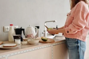 An Electrical Outlet In Quartz Countertop