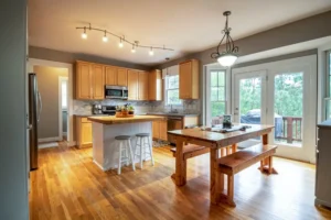 DIY Kitchen Bar with Storage and Stools